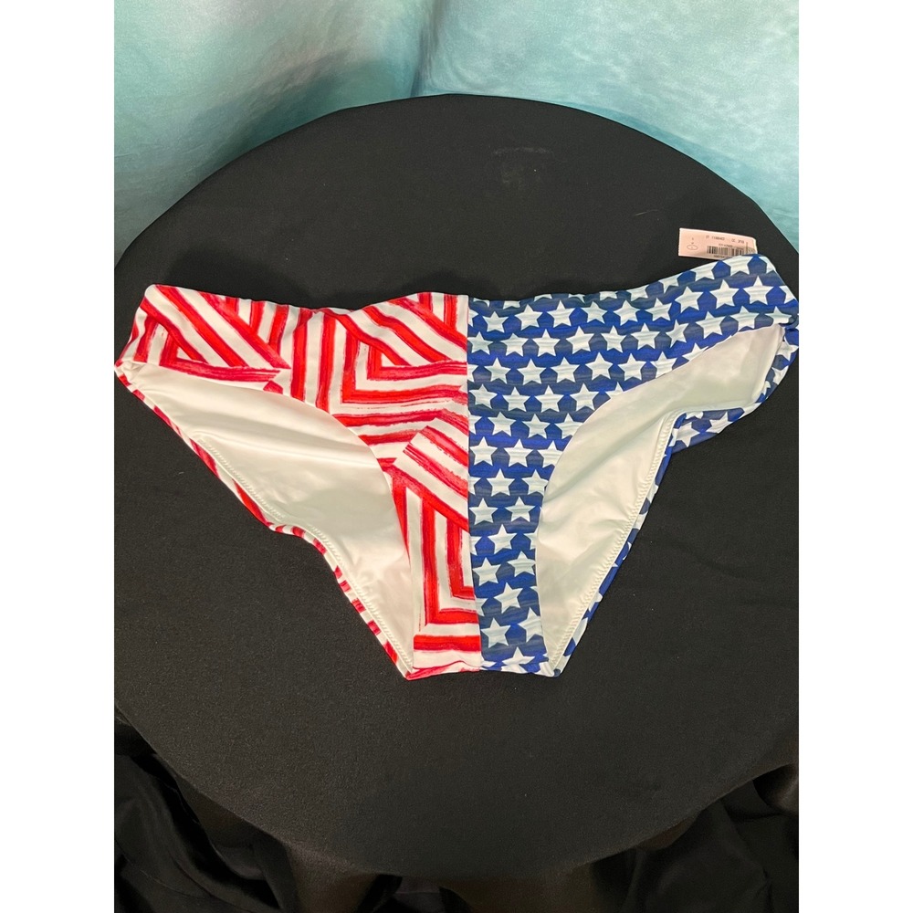 Victoria's Secret Red & Blue Stars and Stripes Bikini Bottoms